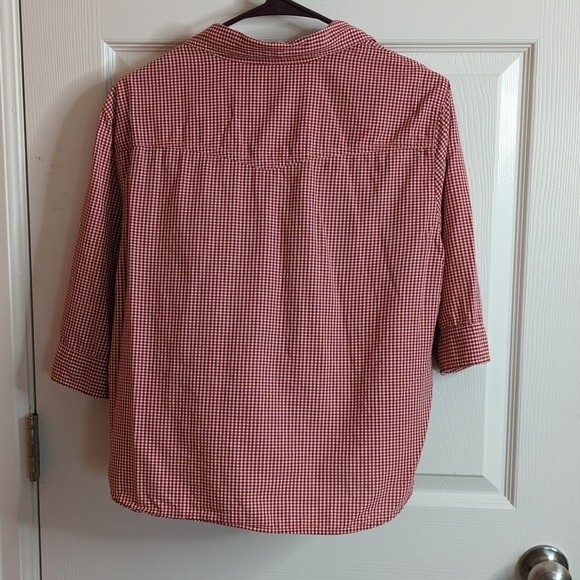 American Eagle Outfitters checkered red and white blouse size XL - Picture 2 of 9